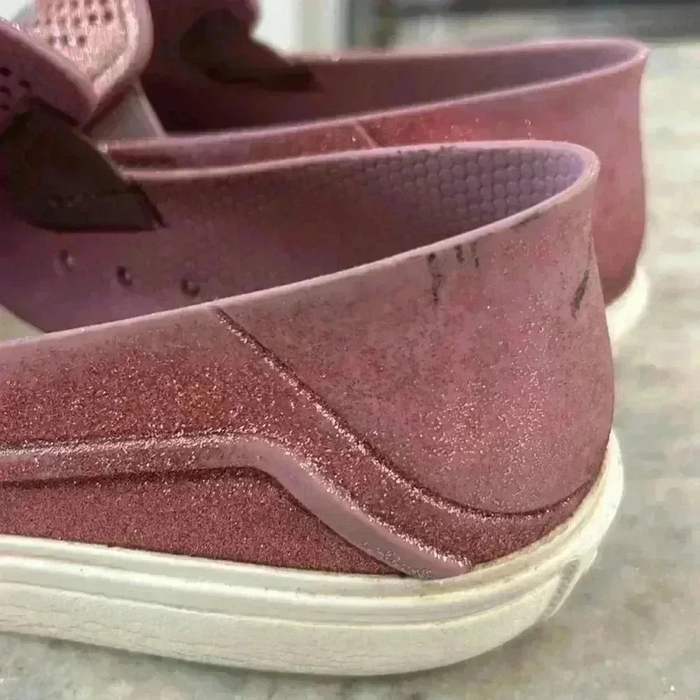 Crocs Girls CitiLane Roka Glitter pink/blue youths slip on shoes size J5 - Picture 5 of 11